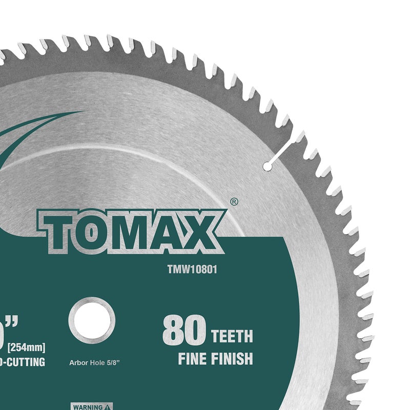 TOMAX 10-Inch 80 Tooth ATB Fine Finish Saw Blade with 5/8-Inch Arbor - Image 4